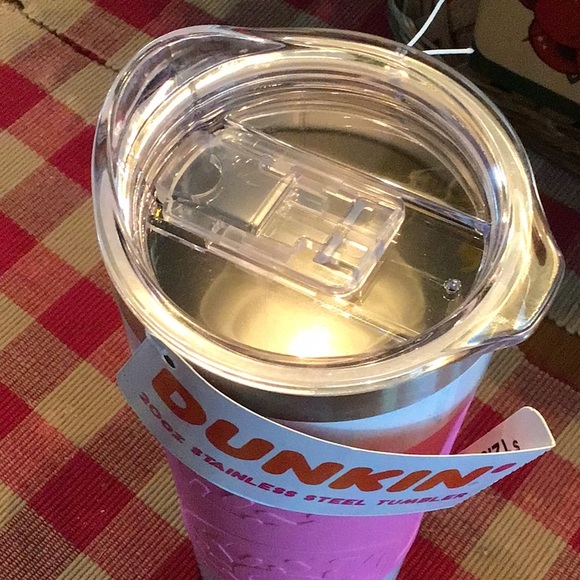 Dunkin Donuts Pink and White Stainless Steel Tumbler - Picture 2 of 2